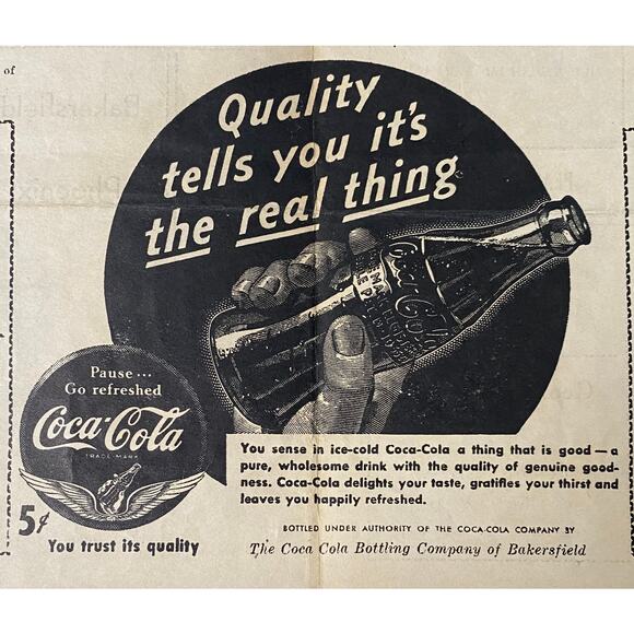 Football Program 1942 Bakersfield College Vs. Phoenix Coca Cola Peacock Dairy Ad - Picture 2 of 3